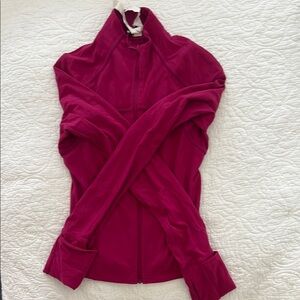 Lululemon Athletica Pink Fitted Ribbed Button Down Shirt